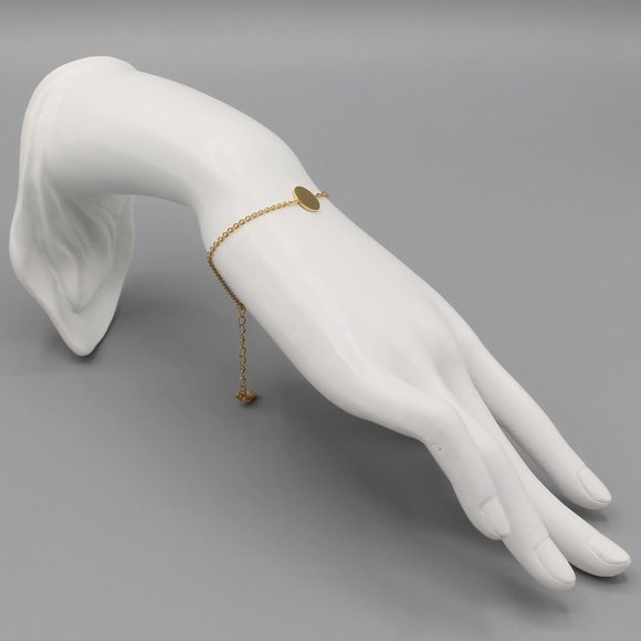 Jewelry bracelet full moon sky celestial gold tone dainty round minimalist new - Picture 4 of 5